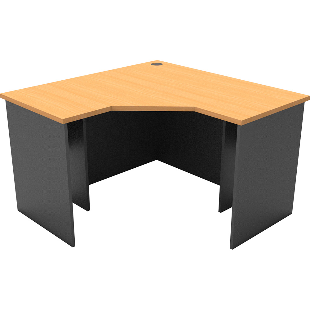 RAPID WORKER CORNER WORKSTATION COMPLETE 1200 X 1200 X 600MM BEECH/IRONSTONE