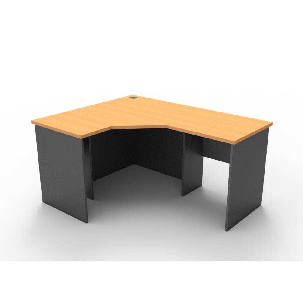 RAPID WORKER CORNER WORKSTATION COMPLETE 1200 X 1500 X 600MM BEECH/IRONSTONE