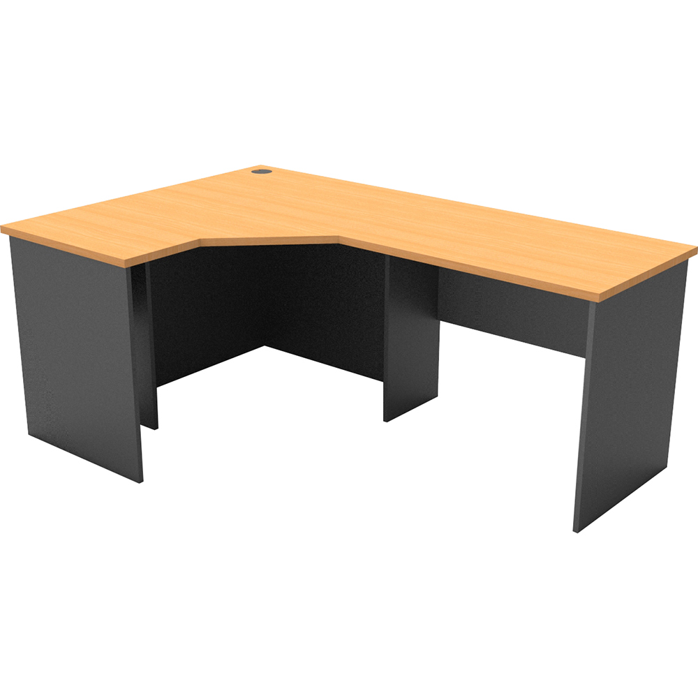 RAPID WORKER CORNER WORKSTATION COMPLETE 1200 X 1800 X 600MM BEECH/IRONSTONE