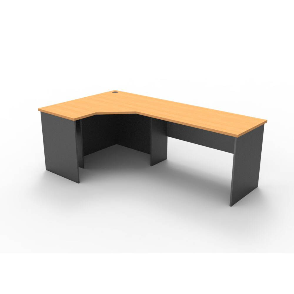 RAPID WORKER CORNER WORKSTATION COMPLETE 1200 X 2100 X 600MM BEECH/IRONSTONE