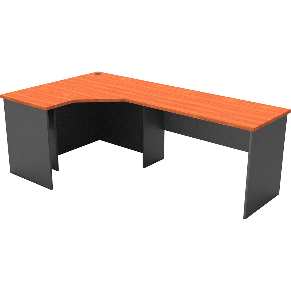 RAPID WORKER CORNER WORKSTATION COMPLETE 1200 X 2100 X 600MM CHERRY/IRONSTONE