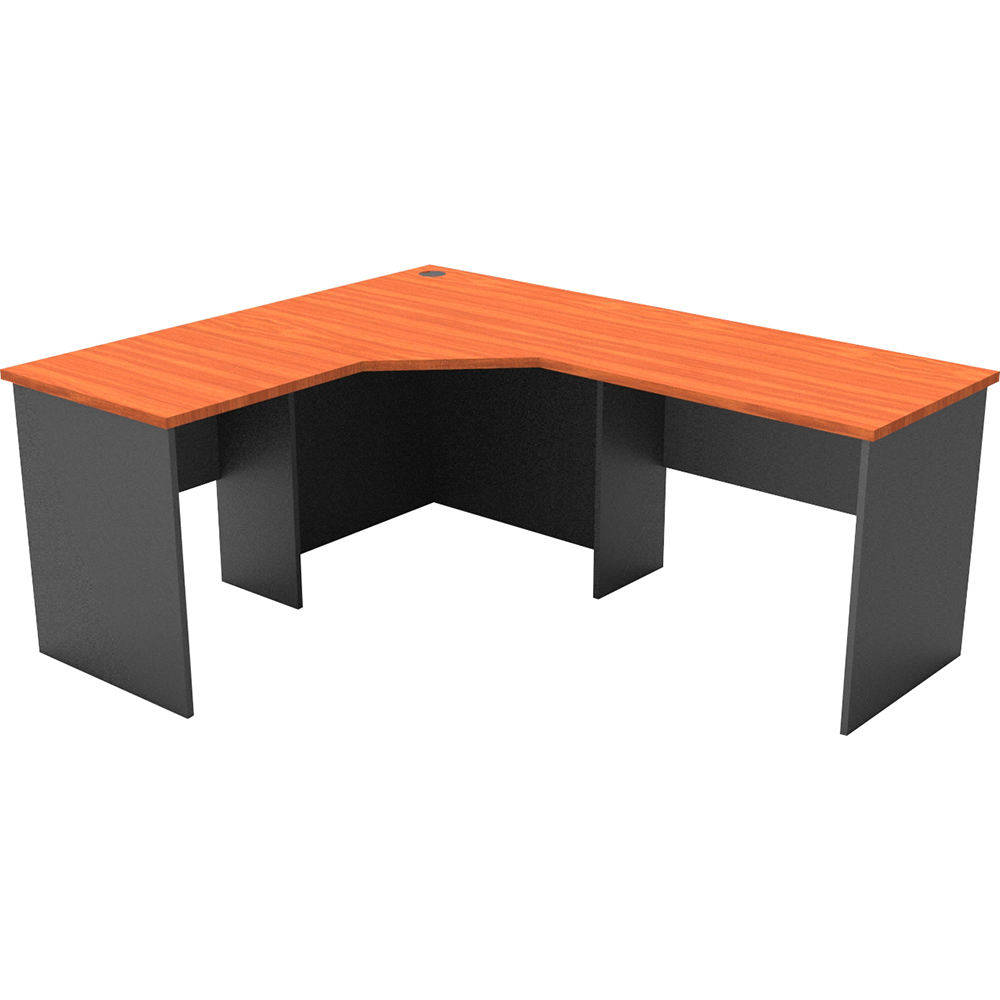RAPID WORKER CORNER WORKSTATION COMPLETE 1800 X 1500 X 600MM CHERRY/IRONSTONE