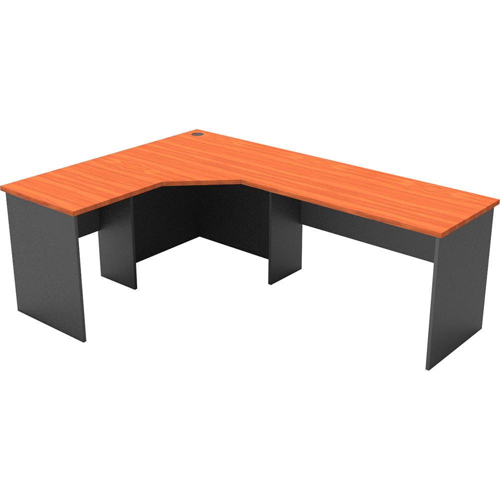 RAPID WORKER CORNER WORKSTATION COMPLETE 2100 X 1500 X 600MM CHERRY/IRONSTONE