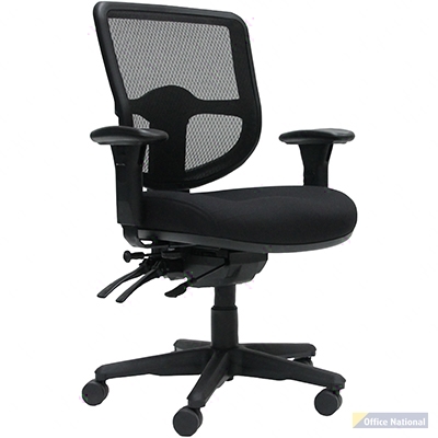 DAL ERGOSELECT SWIFT ERGONOMIC CHAIR MEDIUM MESH BACK 3 LEVER SEAT SLIDE BLACK NYLON BASE ARMS