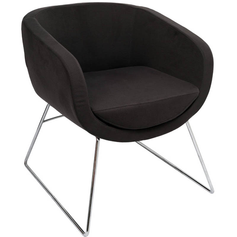 Rapidline Splash Cube Lounge Chair Single Seat Charcoal
