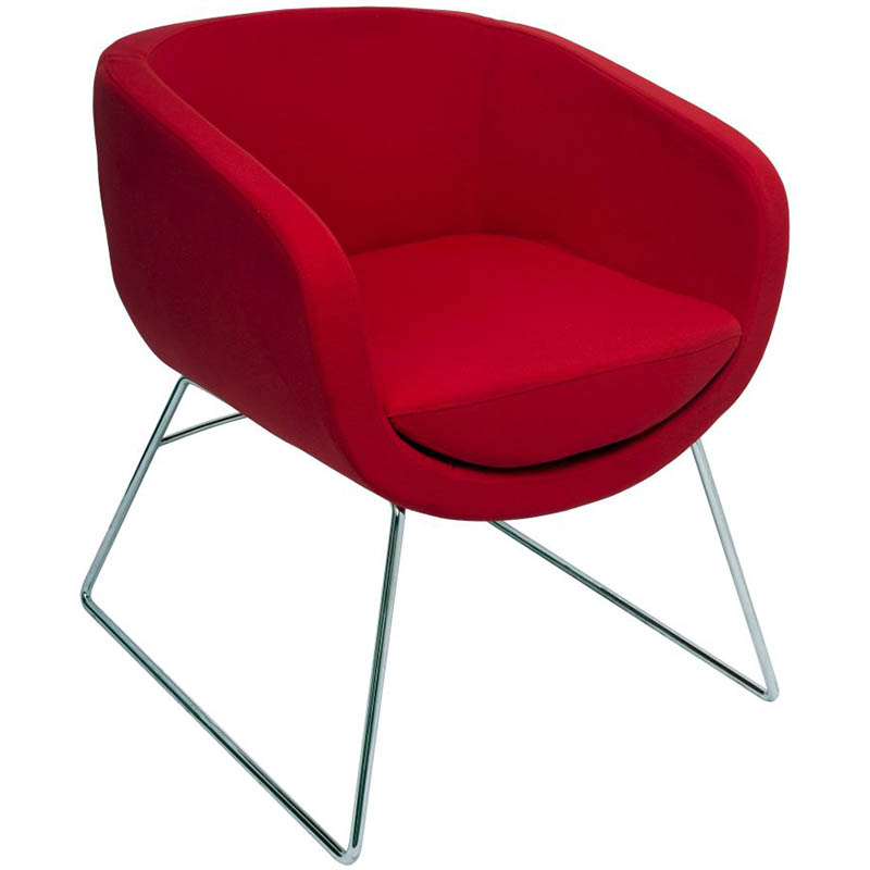 Rapidline Splash Cube Lounge Chair Single Seat Red