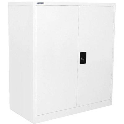 Steelco Stationery Cabinet 2 Shelves 1015 X 914 X 463mm White Satin