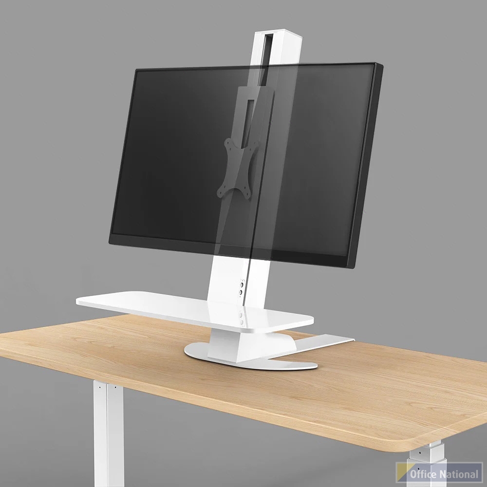 SYLEX POWERLATOR ELECTRIC SIT STAND DESK CLAMP WHITE