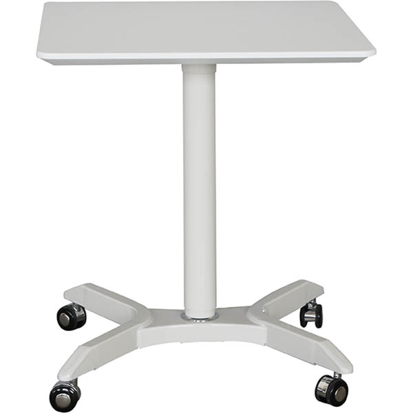 SYLEX HELSINKI HEIGHT ADJUSTABLE MOBILE LAPTOP DESK 600 X 600MM WHITE