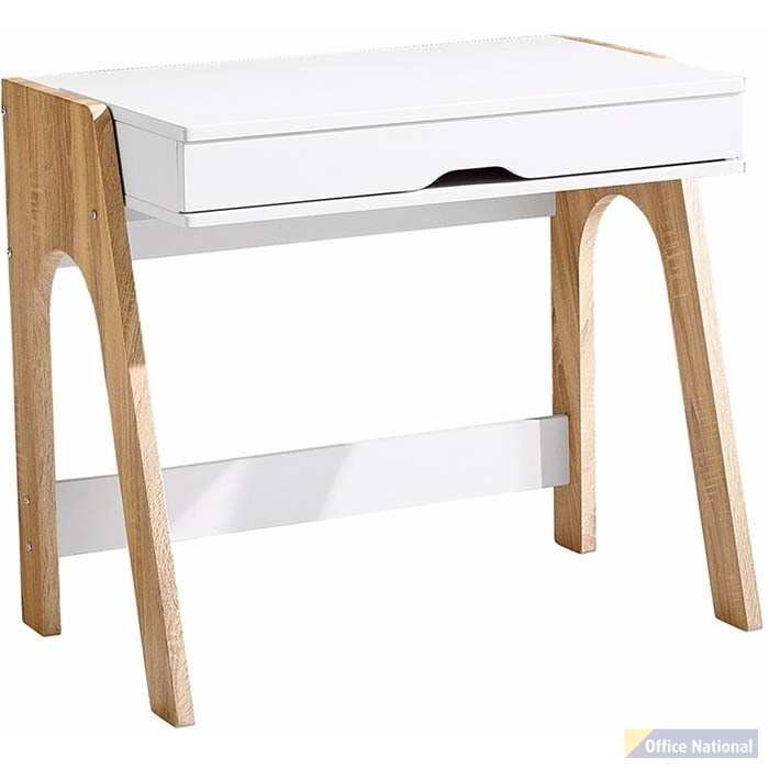 SYLEX CHATTANOOGA COMPUTER DESK 850 X 550 X 750MM WHITE/OAK