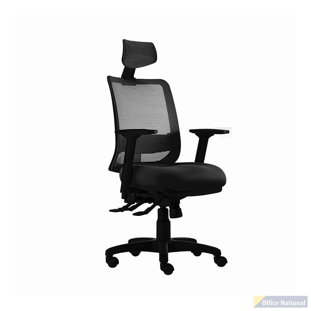 SYLEX EPIC HI BACK OFFICE CHAIR MESH BACK WITH ARMS BLACK