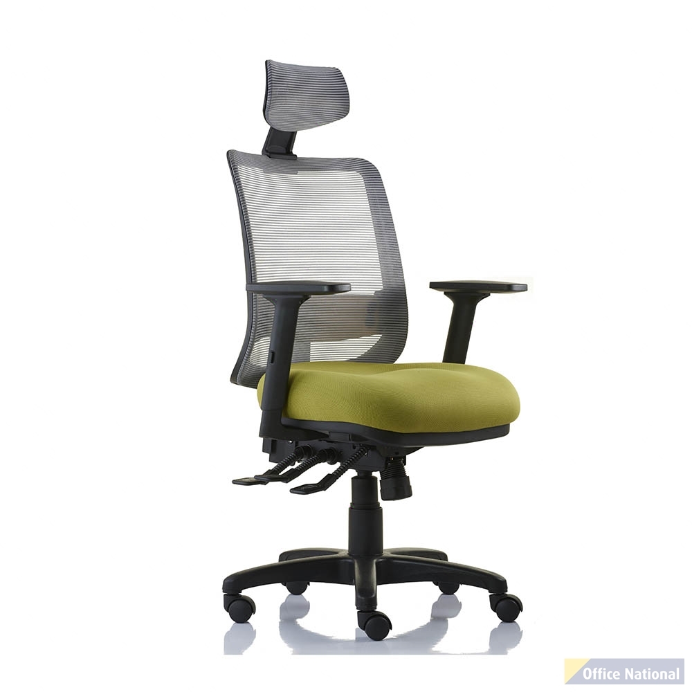 SYLEX EPIC HI BACK OFFICE CHAIR MESH BACK WITH ARMS OLIVE
