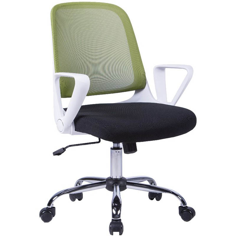 FLEET TASK CHAIR MEDIUM BACK ARMS LIME/CHROME