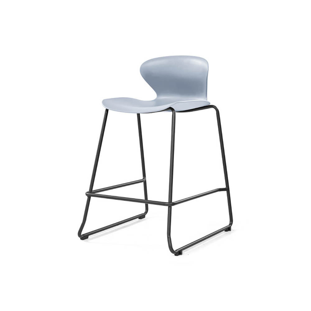 SYLEX KALEIDO 650H STOOL WITH BLACK SLED FRAME GREY SEAT