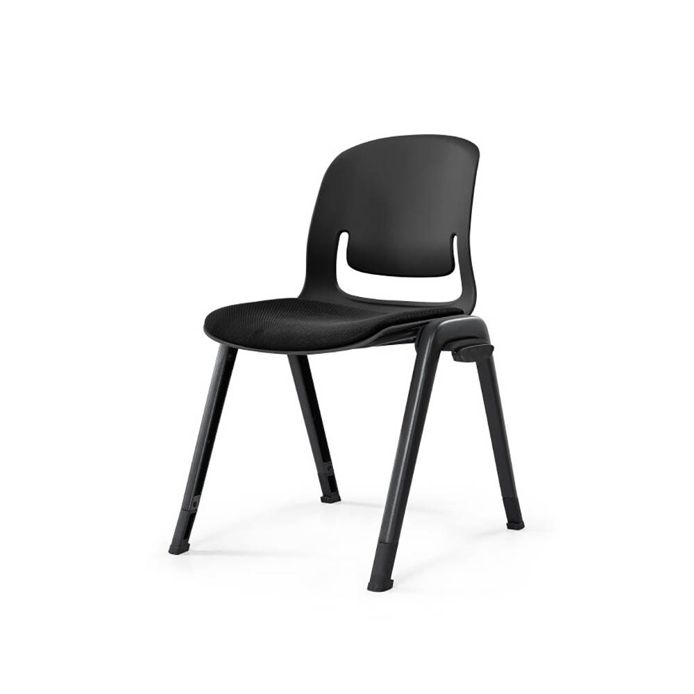 SYLEX PALLETE CHAIR 4 LEG NO ARMS BLACK ALIMINIUM FRAME BLACK SEAT