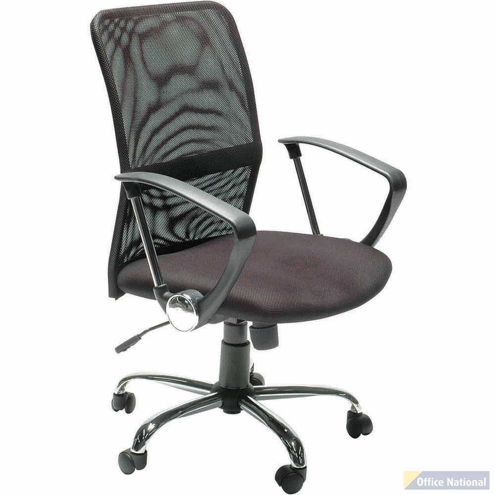 SYLEX STAT TASK CHAIR MEDIUM BACK 1-LEVER ARMS MESH BLACK