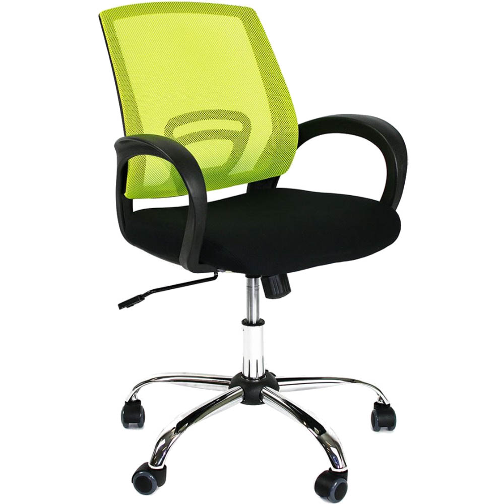 SYLEX TRICE TASK CHAIR MEDIUM BACK WITH ARMS LIME/BLACK