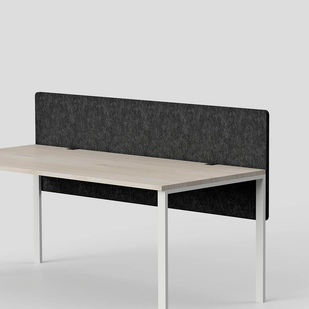 SANA SERENITY ALTITUDE DUAL DESK SCREEN 12MM THICK 1200 X 600MM SHADOW