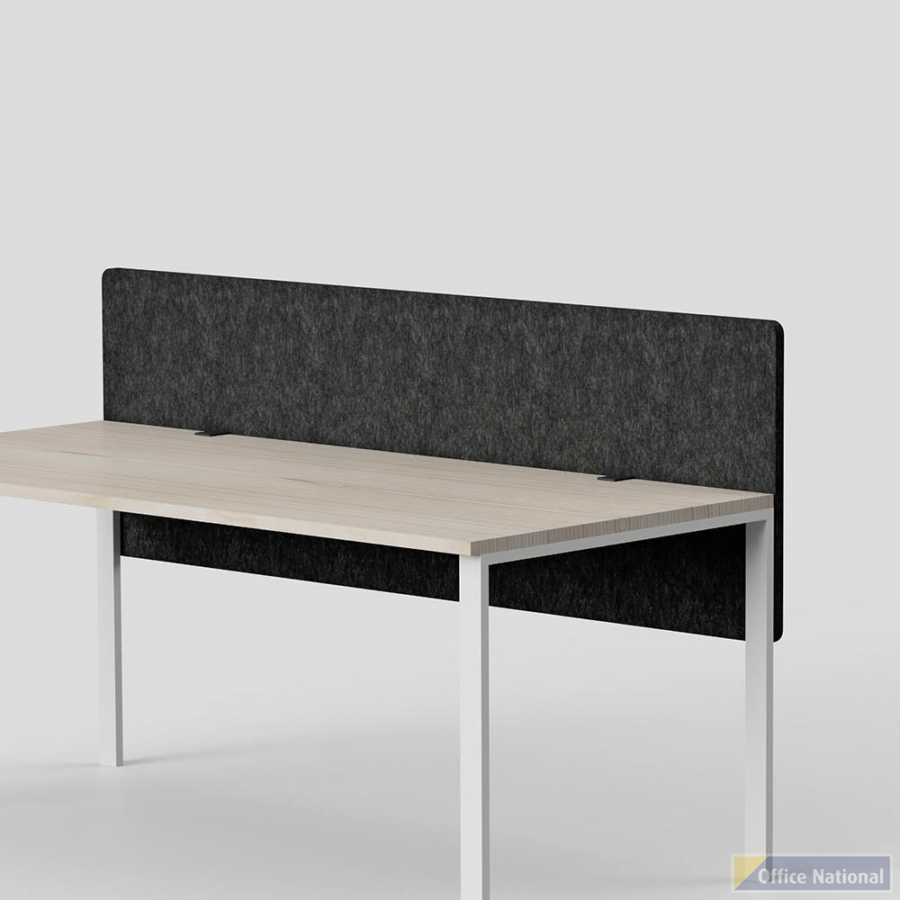 SANA SERENITY ALTITUDE DUAL DESK SCREEN 12MM THICK 1500 X 600MM SHADOW