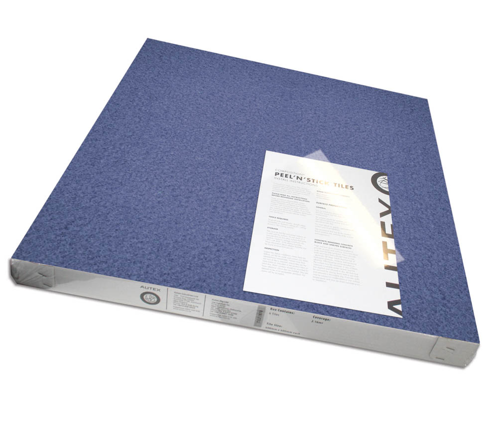 VISIONCHART AUTEX ACOUSTIC FABRIC PEEL N STICK TILES 600 X 600MM CALYPSO BLUE PACK 6