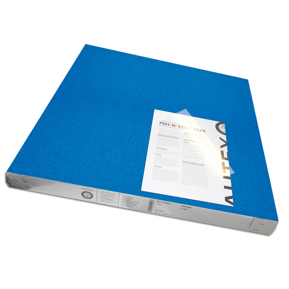 VISIONCHART AUTEX ACOUSTIC FABRIC PEEL N STICK TILES 600 X 600MM ELECTRIC BLUE PACK 6
