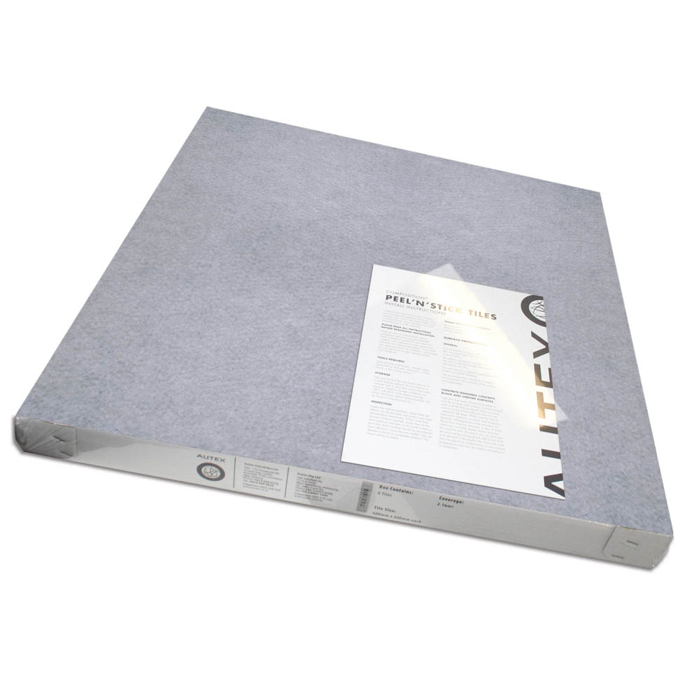 VISIONCHART AUTEX ACOUSTIC FABRIC PEEL N STICK TILES 600 X 600MM MYST PACK 6