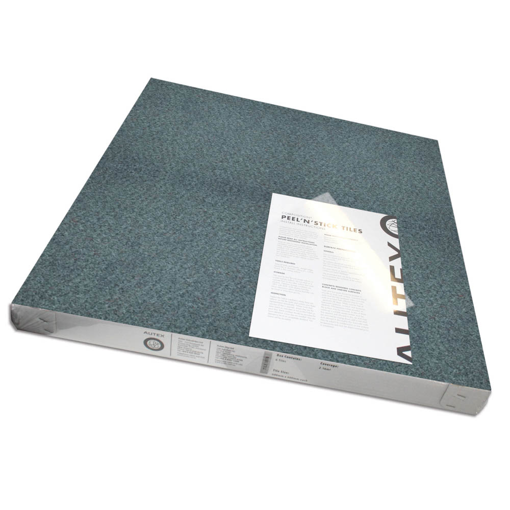 VISIONCHART AUTEX ACOUSTIC FABRIC PEEL N STICK TILES 600 X 600MM SAGE PACK 6