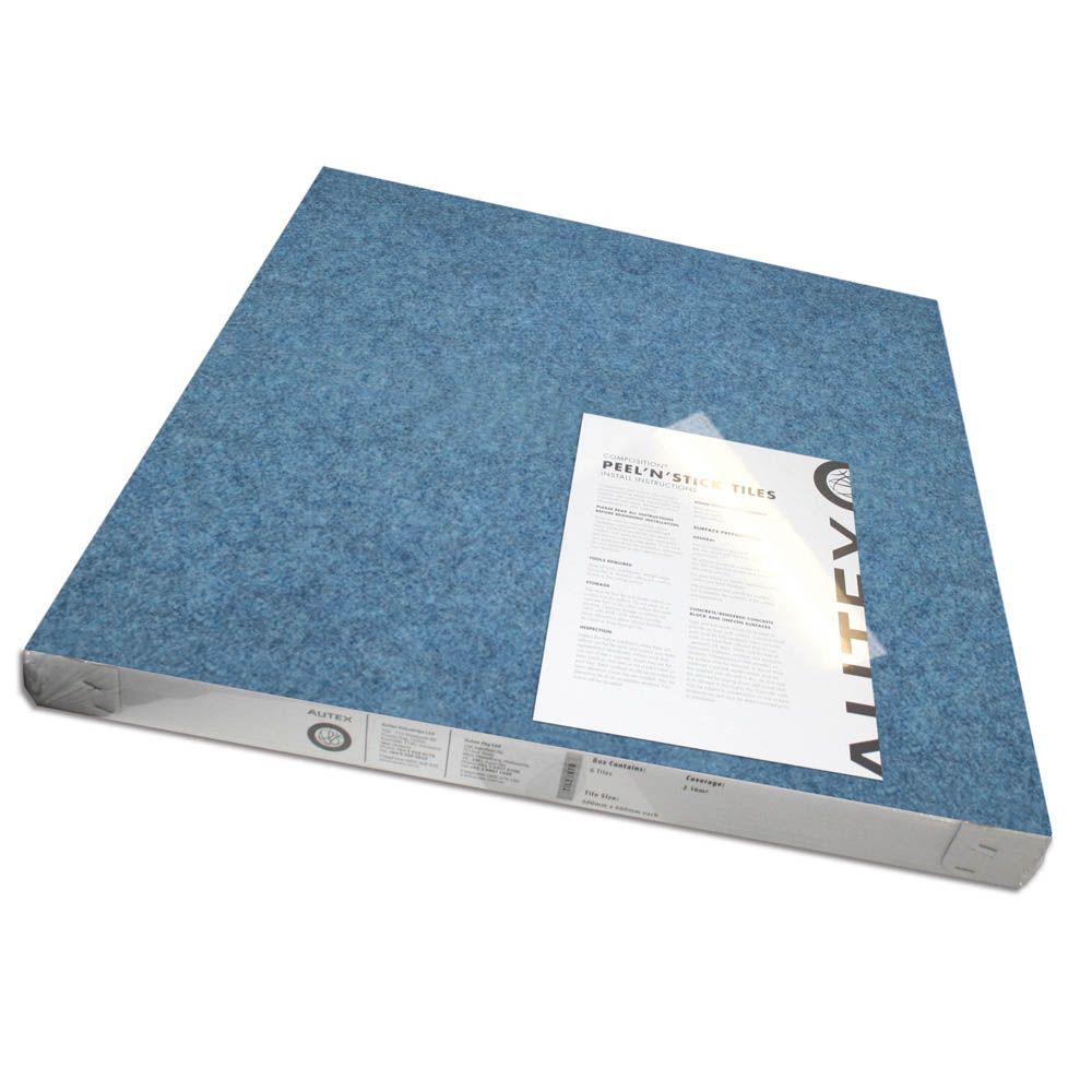 VISIONCHART AUTEX ACOUSTIC FABRIC PEEL N STICK TILES 600 X 600MM STONEWASH PACK 6