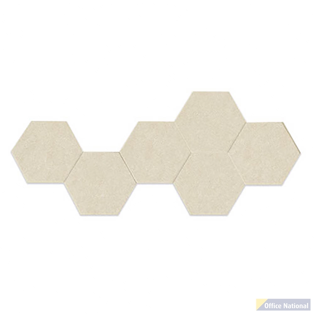 SANA ACOUSTIC TILE PEEL N STICK HEXAGON 300MM SAND PACK 6