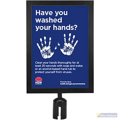 RETRACTA Q SIGN HOLDER A4 MATT BLACK