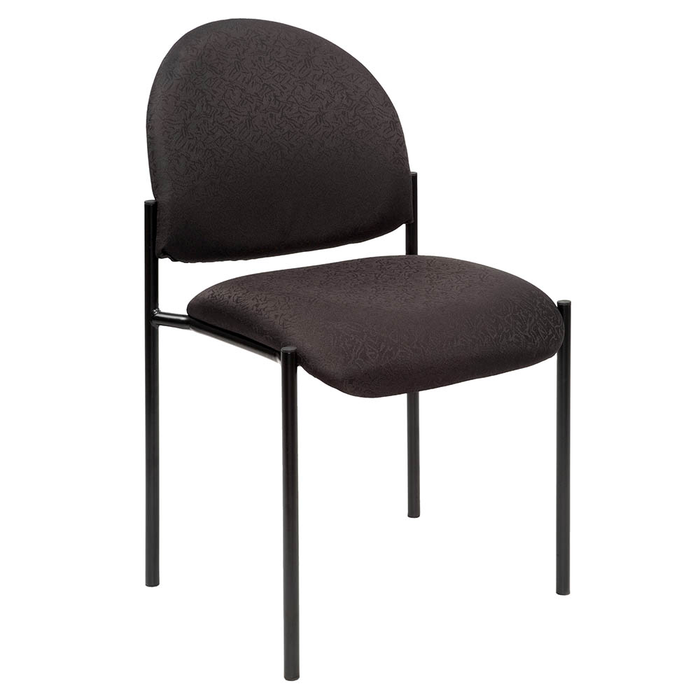 YS DESIGN STACKING VISITORS CHAIR MEDIUM BACK BLACK