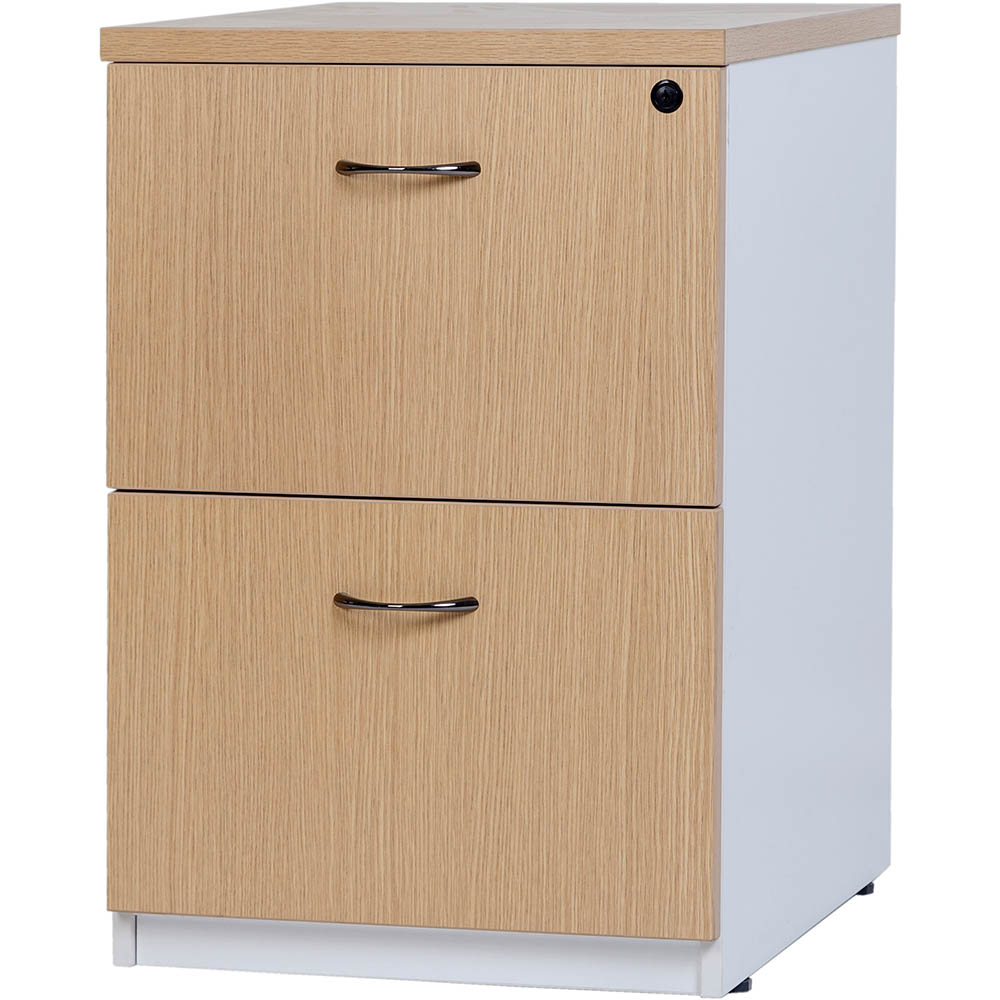 OXLEY FILING CABINET 2 DRAWER 476 X 550 X 715MM OAK/WHITE