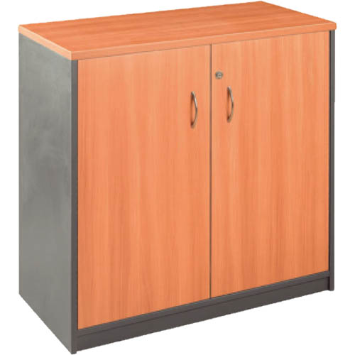 OXLEY STATIONERY CUPBOARD 900 X 900 X 450MM BEECH/IRONSTONE