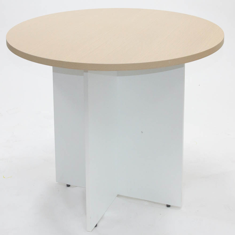 OXLEY ROUND MEETING TABLE 1200MM DIAMETER OAK/WHITE