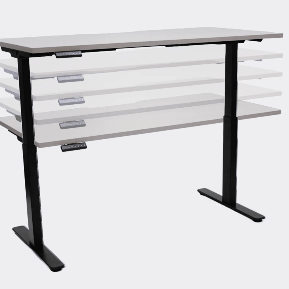 ELEV8 SIT-STAND DESK DUAL MOTOR 1500 X 750MM WHITE/BLACK