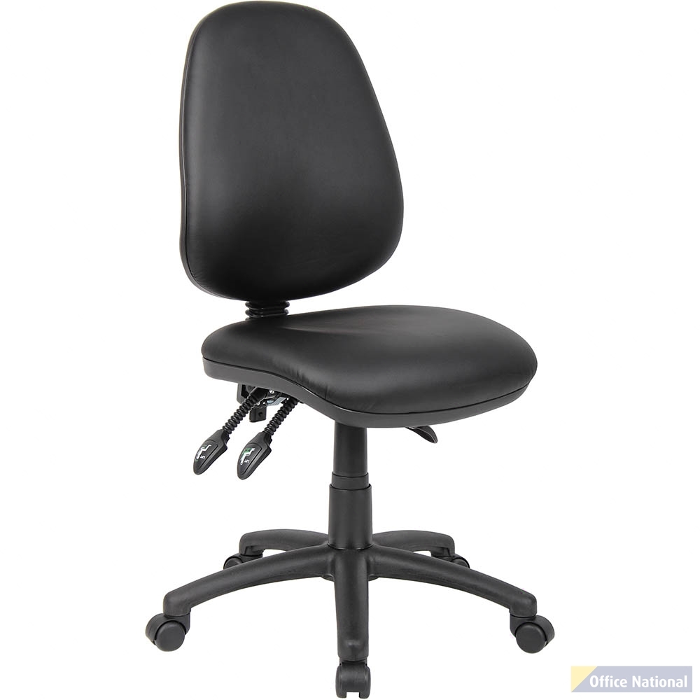 YS DESIGN 08 TYPIST CHAIR HIGH BACK PU BLACK