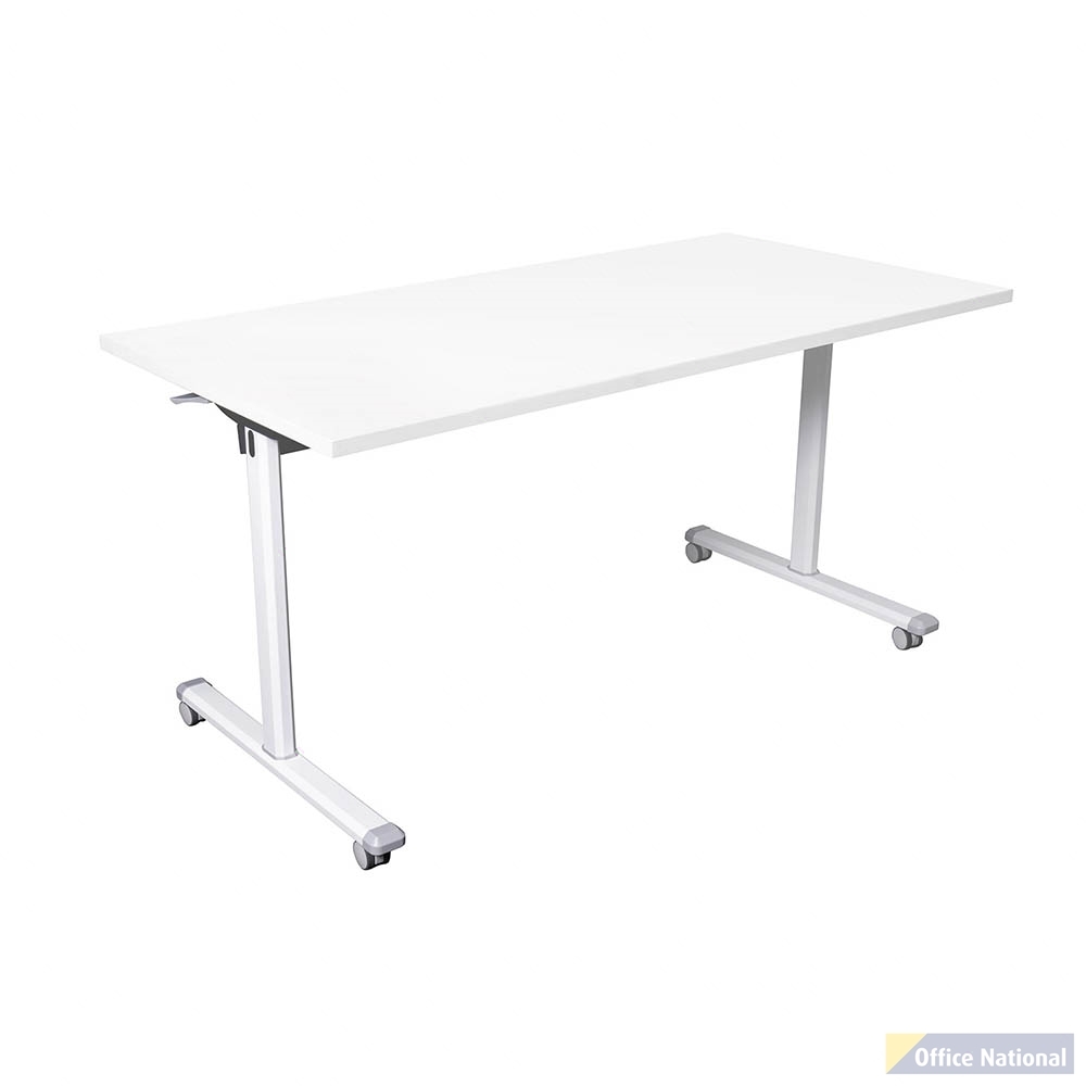 PIVOT WHITE FLIP TOP TABLE 1500 X 750MM WHITE TOP