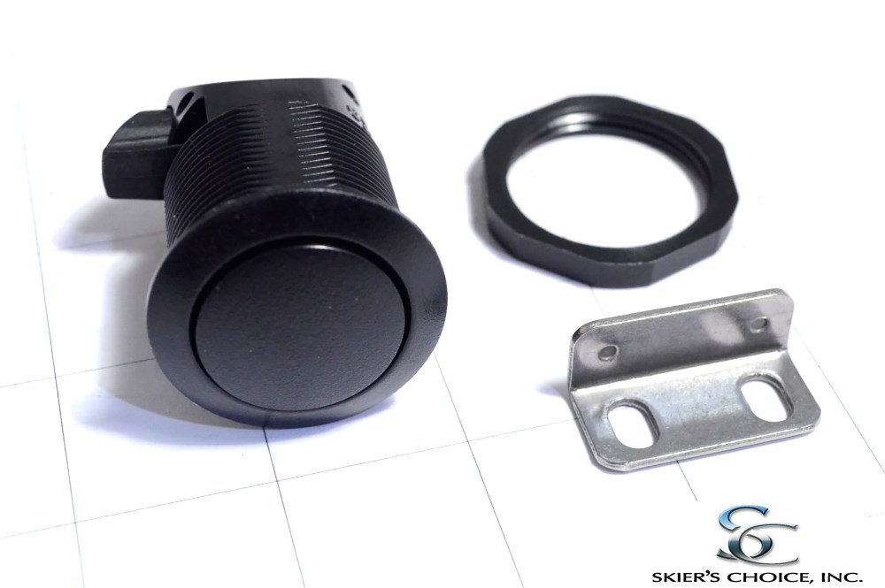 Latch, Pop-Out Knob, Black$