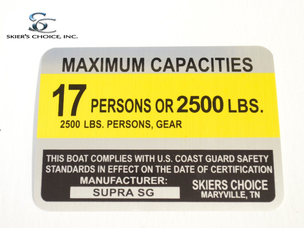 Capacity Sticker, Supra SG