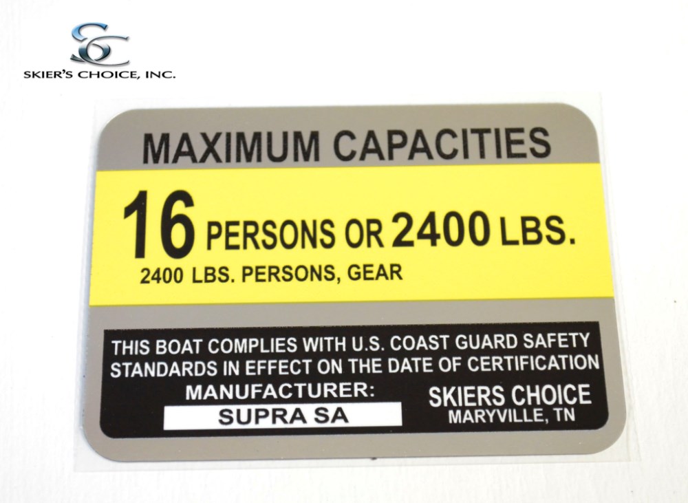 Capacity Sticker, Supra SA