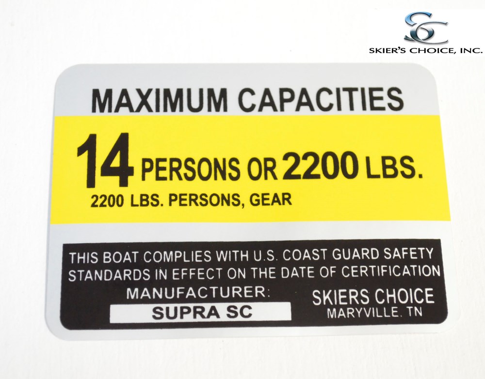Capacity Sticker, Supra SC