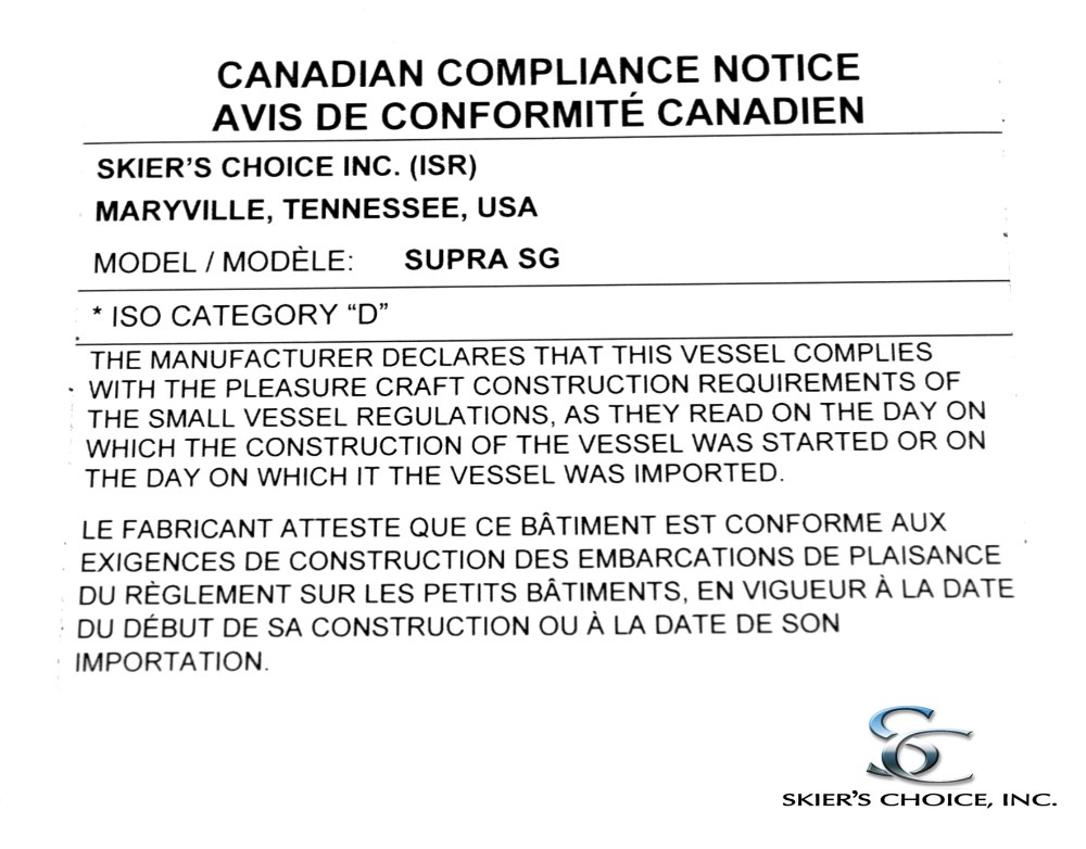 Sticker, Canada Cert SG