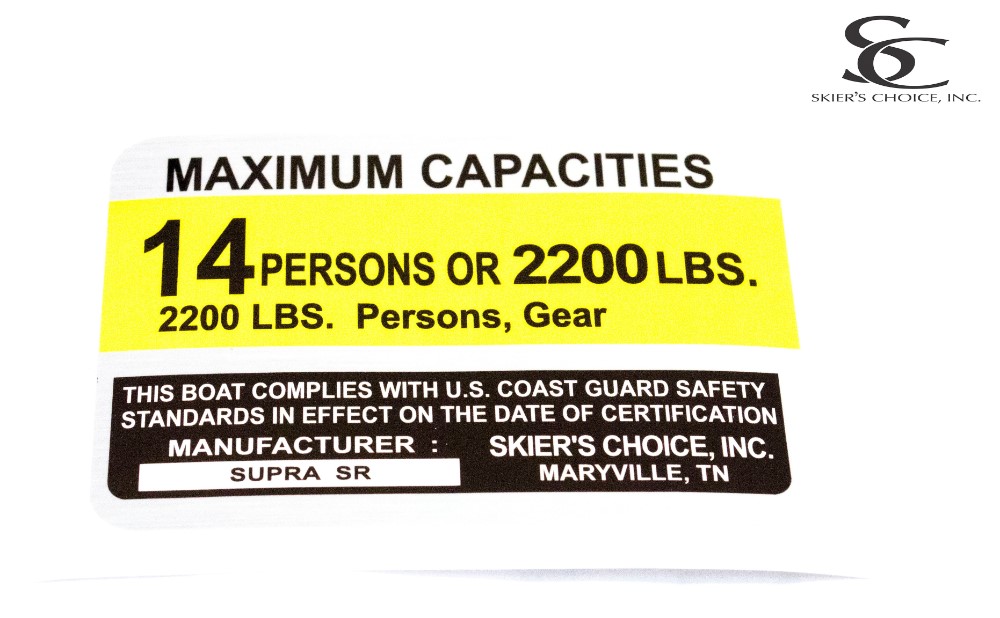 Capacity Sticker, Supra SR