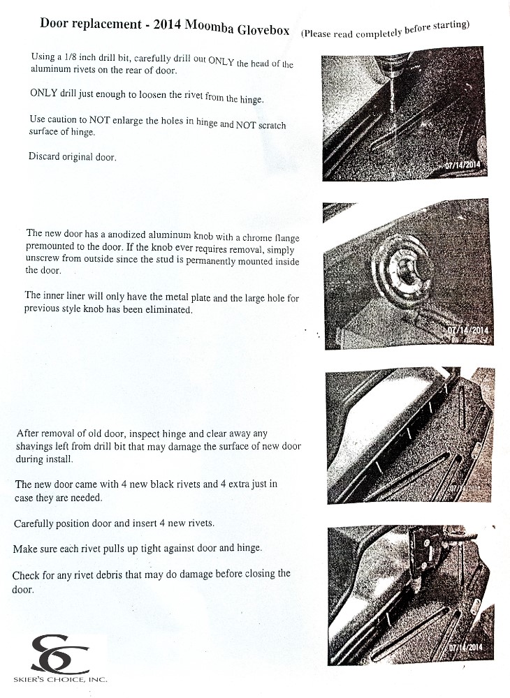 +Moomba 2014 Glove Box Door NO LONGER AVAILABLE