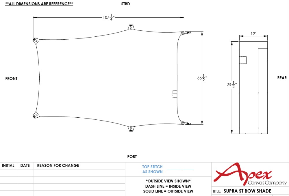Sun Shade Cover, Bow, SE(ST)