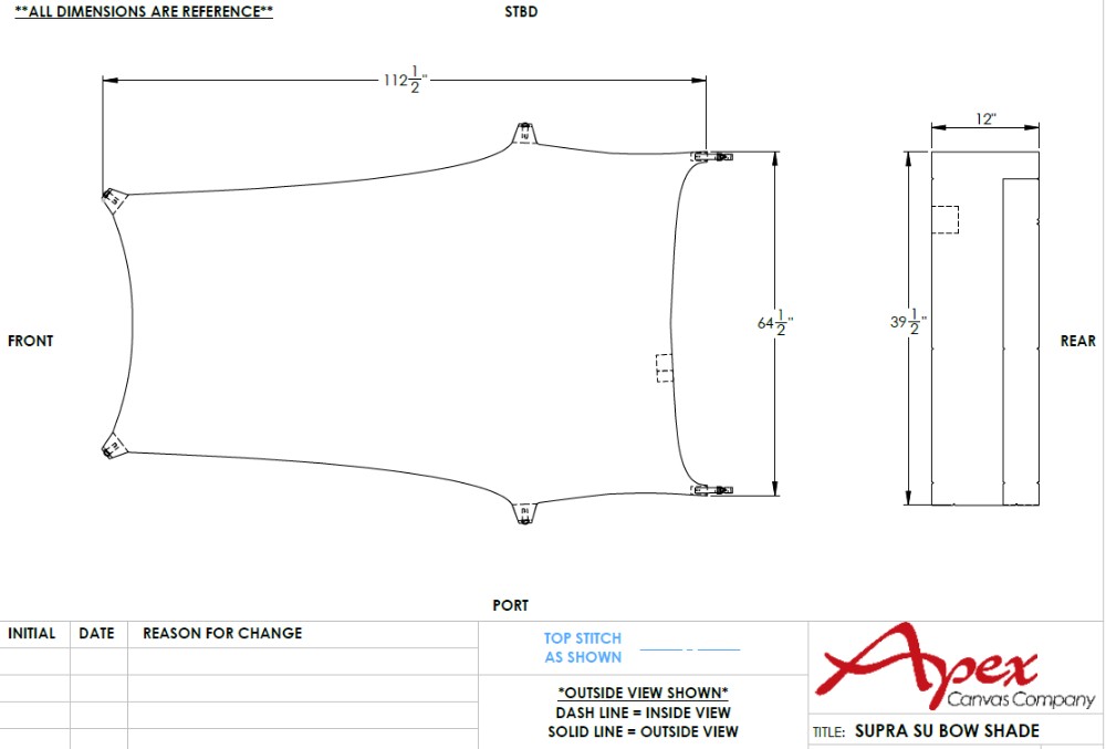 Sun Shade Cover, Bow, SV(SU)