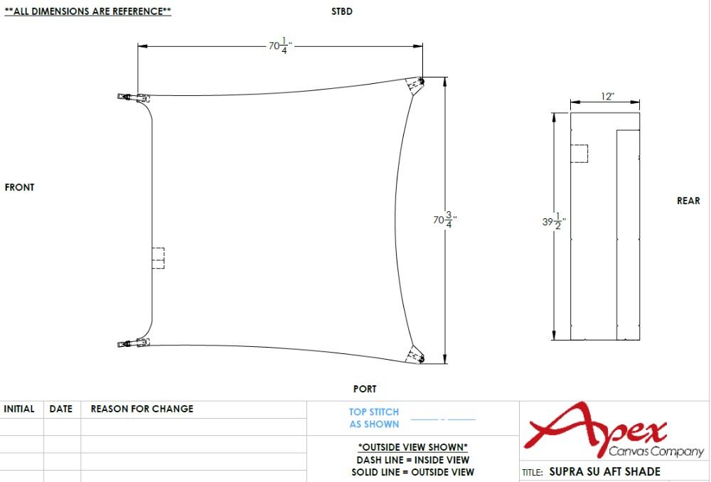 Sun Shade Cover, Stern, SV(SU)