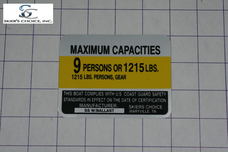 Capacity Sticker, HL/HS 03 and
