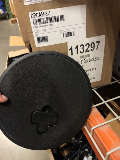 Deck Plate, 8\" Cam Lock,Black