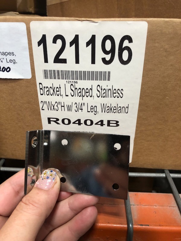 Bracket, L Shaped, Stainless